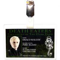Draco Malfoy Death Eater ID Badge