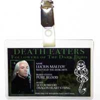 Lucius Malfoy Death Eater ID Badge