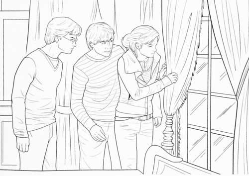 Harry Potter Ron And Hermione Coloring Pages | Coloring Page