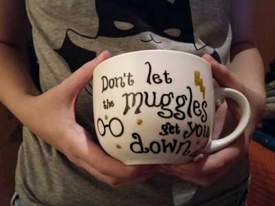 Bowl inspired by a Harry Potter quote about Muggles