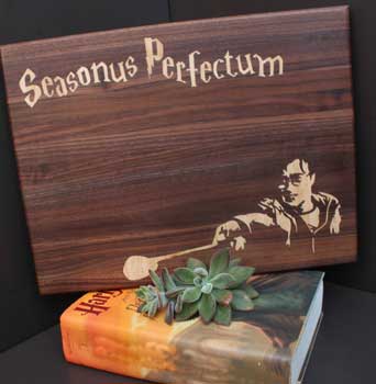 Wooden cutting board inspired by Harry Potter