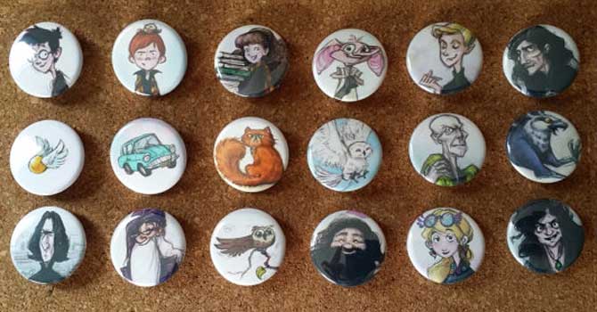 Set of magnets inspired by Harry Potter