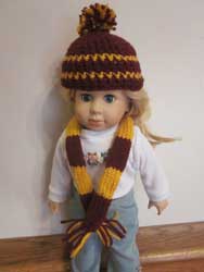 Knitted Gryffindor hat and scarf