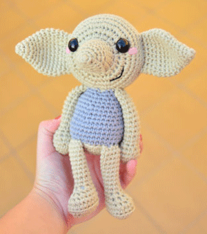 Amigurumi version of Dobby on Etsy