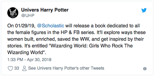 Twitter announcement about the upcoming book titled, 