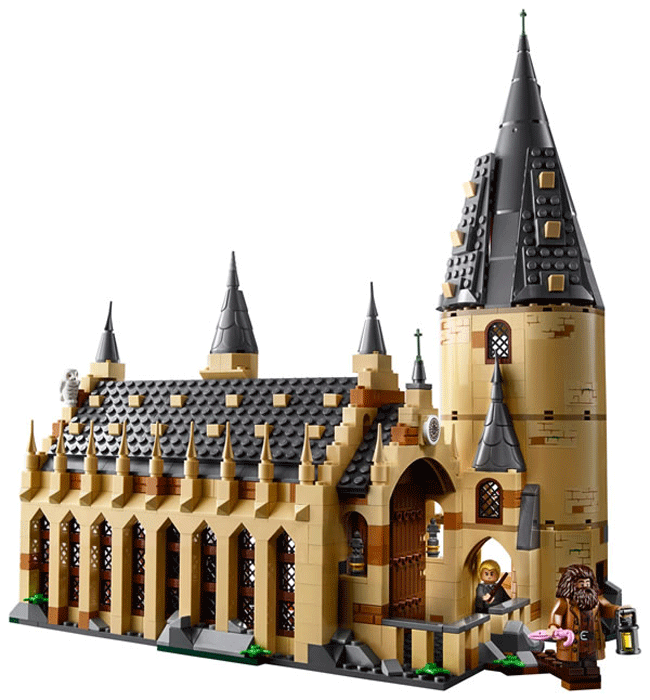 Exterior look at the LEGO set of the Hogwarts Great Hall. #hp #harrypotter #lego #hogwarts #greathall