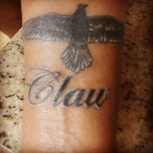 Tattoo of a raven and 