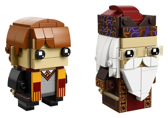 LEGO Brickheadz of Ron Weasley and Albus Dumbledore. #hp #harrypotter #potterhead #lego #brickheadz
