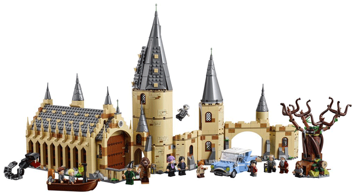 This is how it looks when the LEGO sets Hogwarts Great Hall and Whomping Willow are joined together. #hp #harrypotter #lego #hogwarts #greathall #whompingwillow