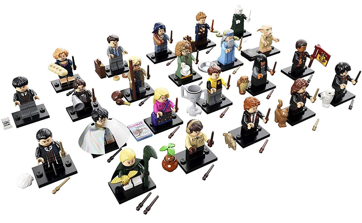 All 22 of the Harry Potter 71022 LEGO minifigures.