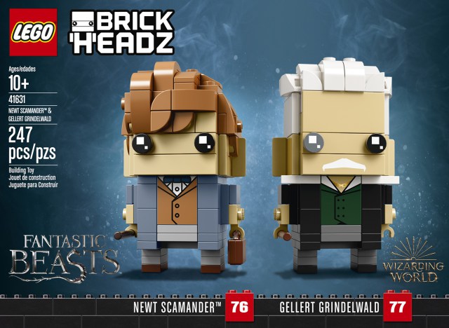 Box for the Brickheadz version of LEGO Newt Scamander and Gellert Grindelwald.