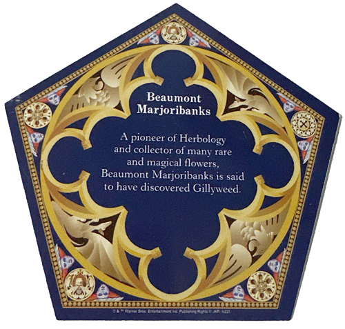Back of the Beaumont Marjoribanks card, with a description of him as a pioneer of Herbology.