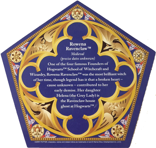 Back Of The Rowena Ravenclaw Chocolate Frog Card 
