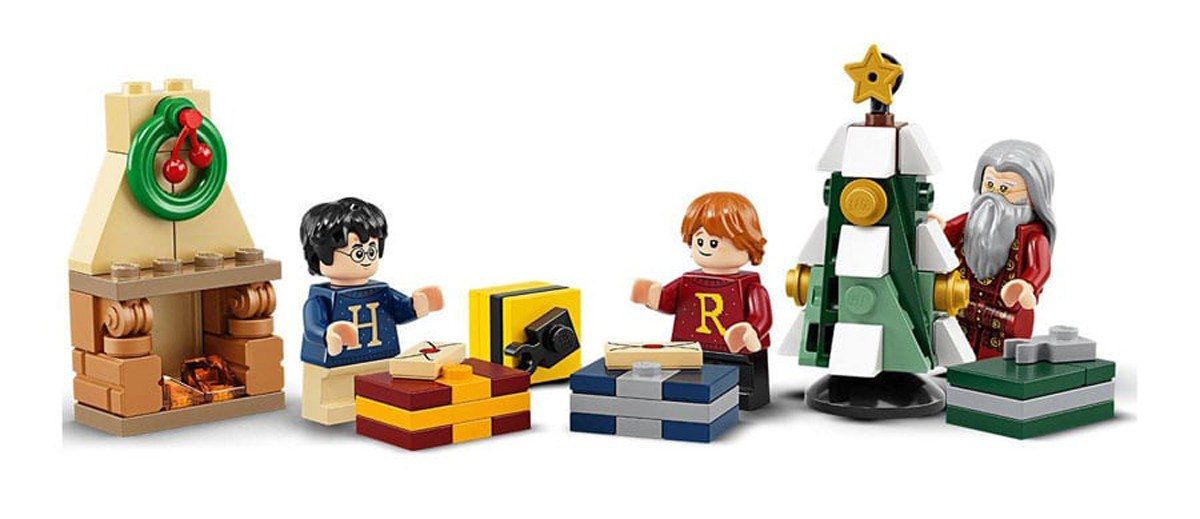 Harry Potter, Ron, Weasley, and Hermione Granger minifigures are a few of the items included in LEGO set 75964 advent calendar.