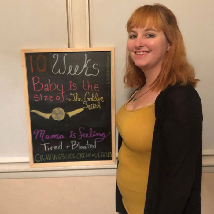 Laura during her 10th week of pregnancy