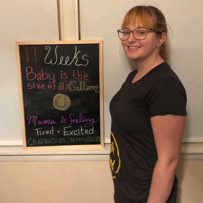 Laura during her 11th week of pregnancy