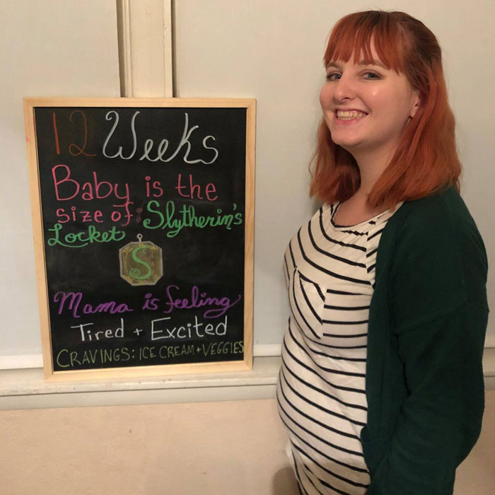 Laura during her 12th week of pregnancy