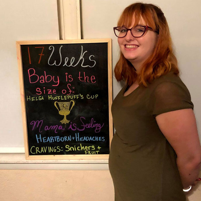Laura during her 17th week of pregnancy