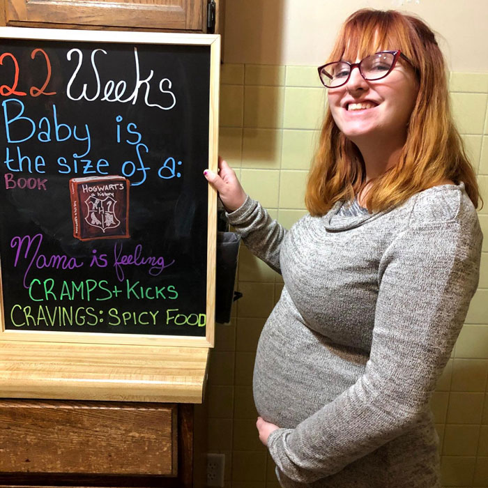 Laura during her 22nd week of pregnancy