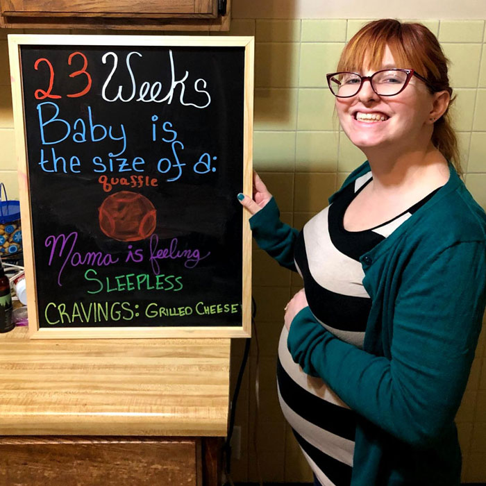Laura during her 23rd week of pregnancy