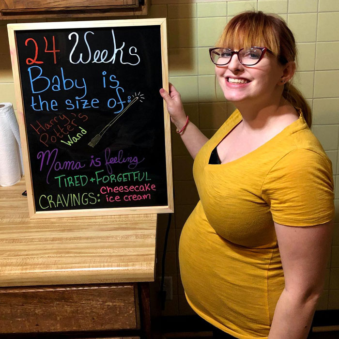 Laura during her 24th week of pregnancy