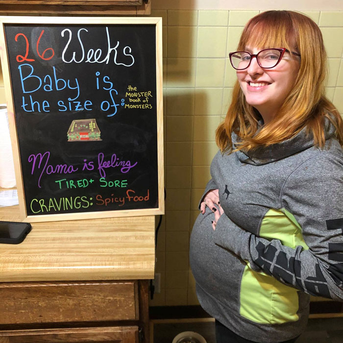 Laura during her 26th week of pregnancy