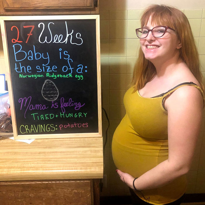 Laura during her 27th week of pregnancy