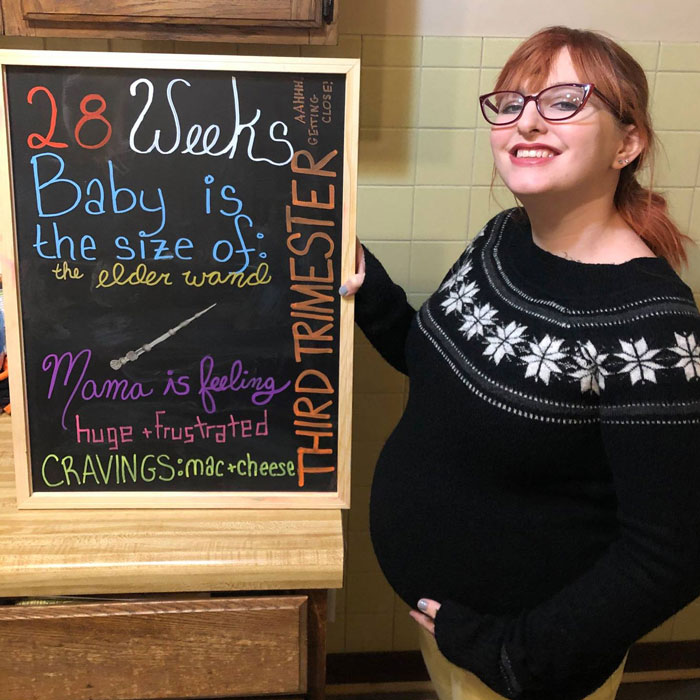 Laura during her 28th week of pregnancy