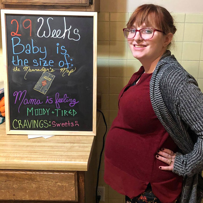 Laura during her 29th week of pregnancy