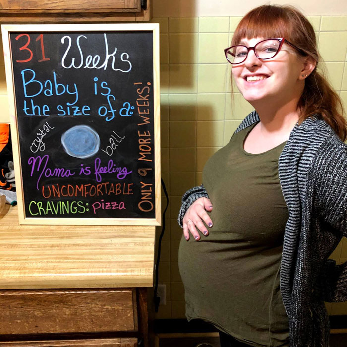 Laura during her 31st week of pregnancy