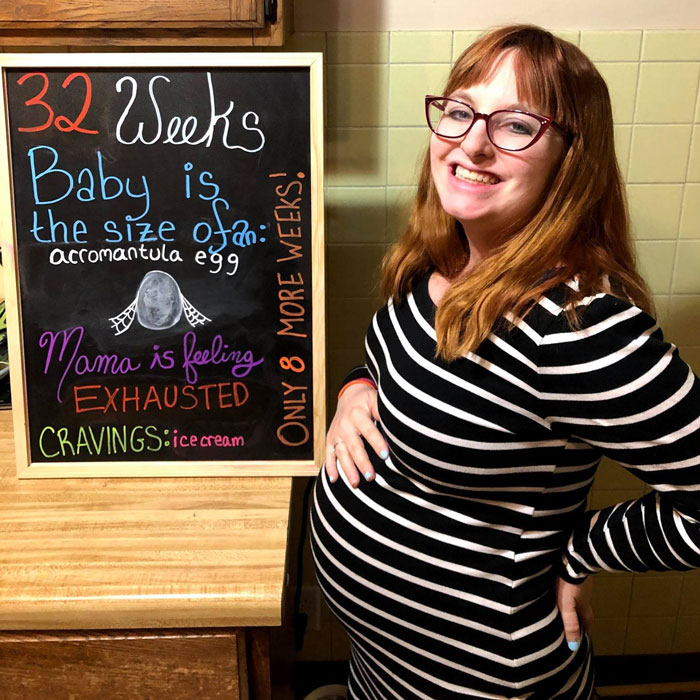 Laura during her 32nd week of pregnancy