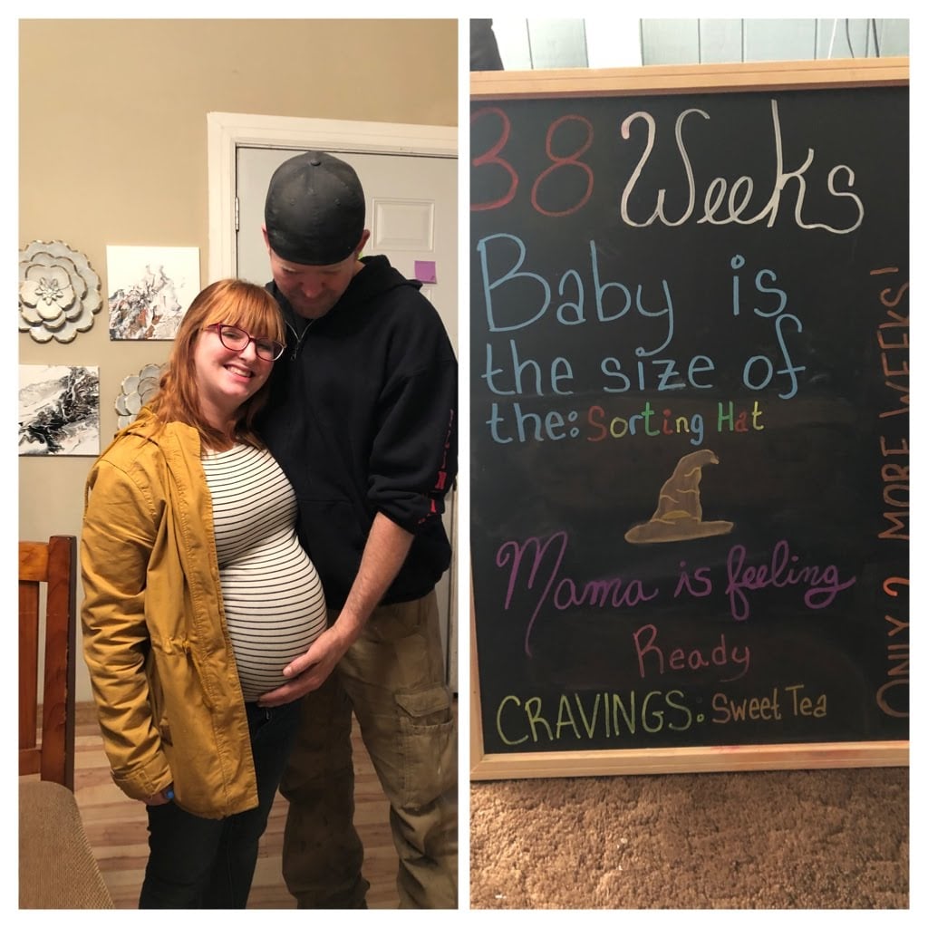 Laura during her 38th week of pregnancy