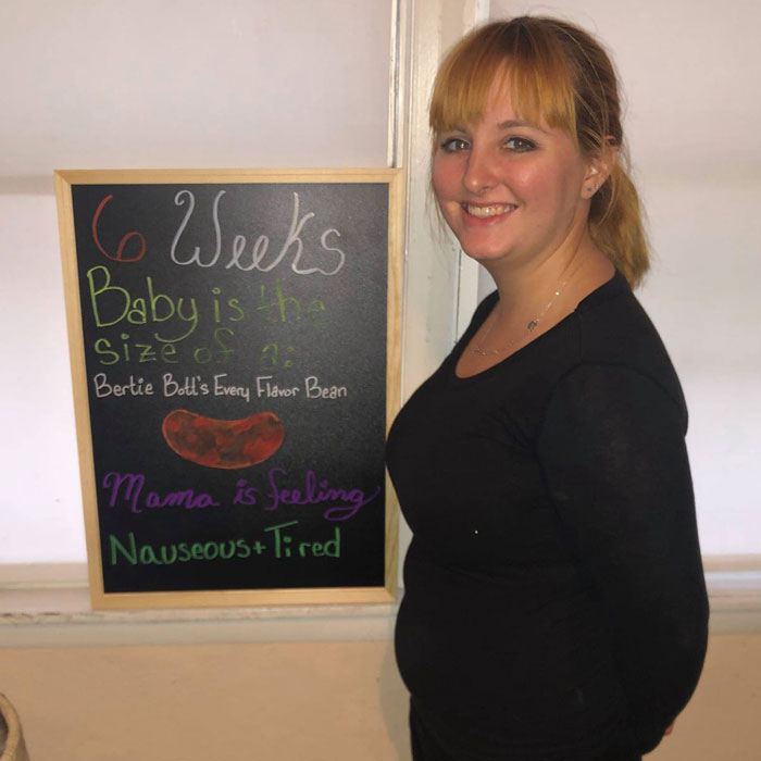 Laura during her 6th week of pregnancy