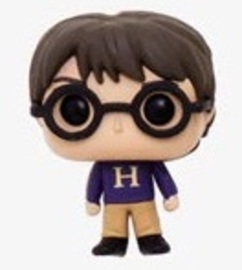 Harry Potter Wearing a Sweater From a Harry Potter Funko Advent Calendar